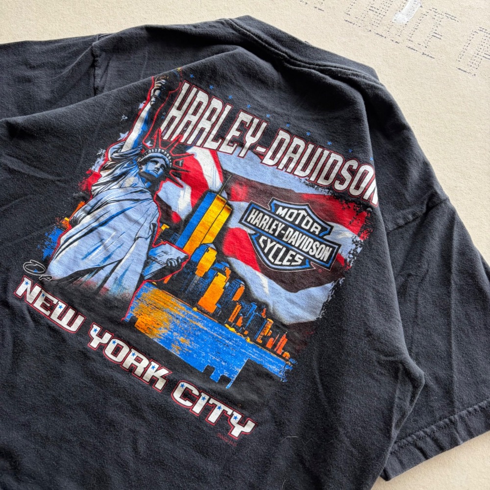 Y2K Twin towers 20002 Harley Davidson New York City T-shirt